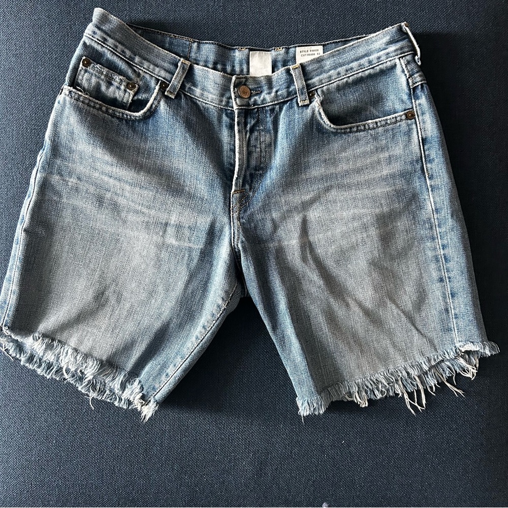 Vintage Lucky Dungarees Light Blue Frayed Jean Shorts